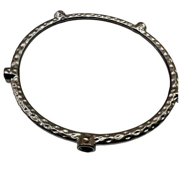 Silver Tone Black Onyx Necklace & Rhinestone Bracelets Set.   M54 - Picture 5 of 16